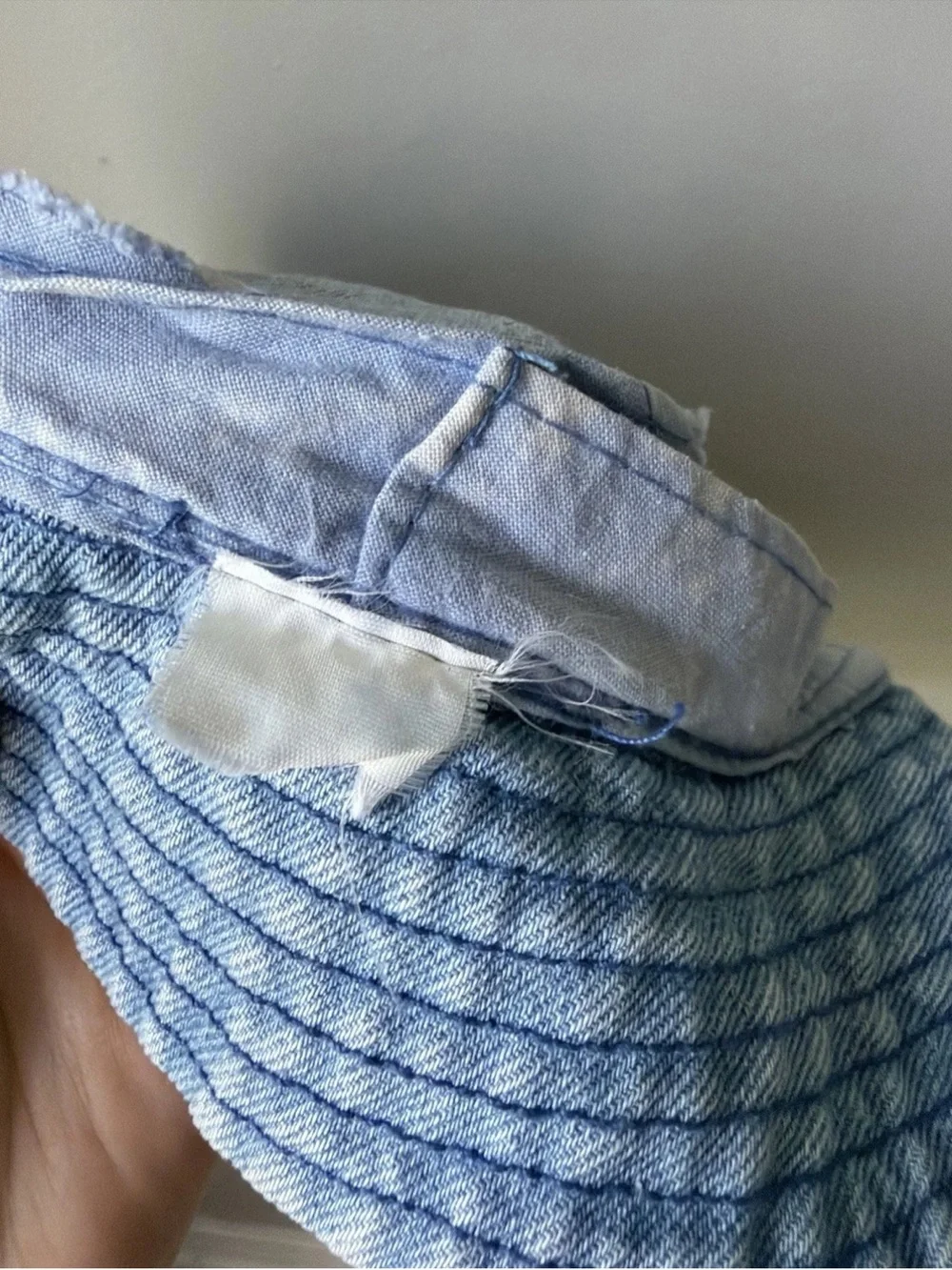 Vintage Woolrich Light Washed Denim Bucket Hat Unisex‎ Classic Metal Logo Plate